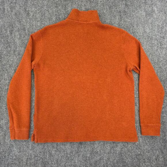 Polo Ralph Lauren Sweater Mens Medium Orange 1/4 Zip Cotton Knit Pullover Preppy - Picture 3 of 16